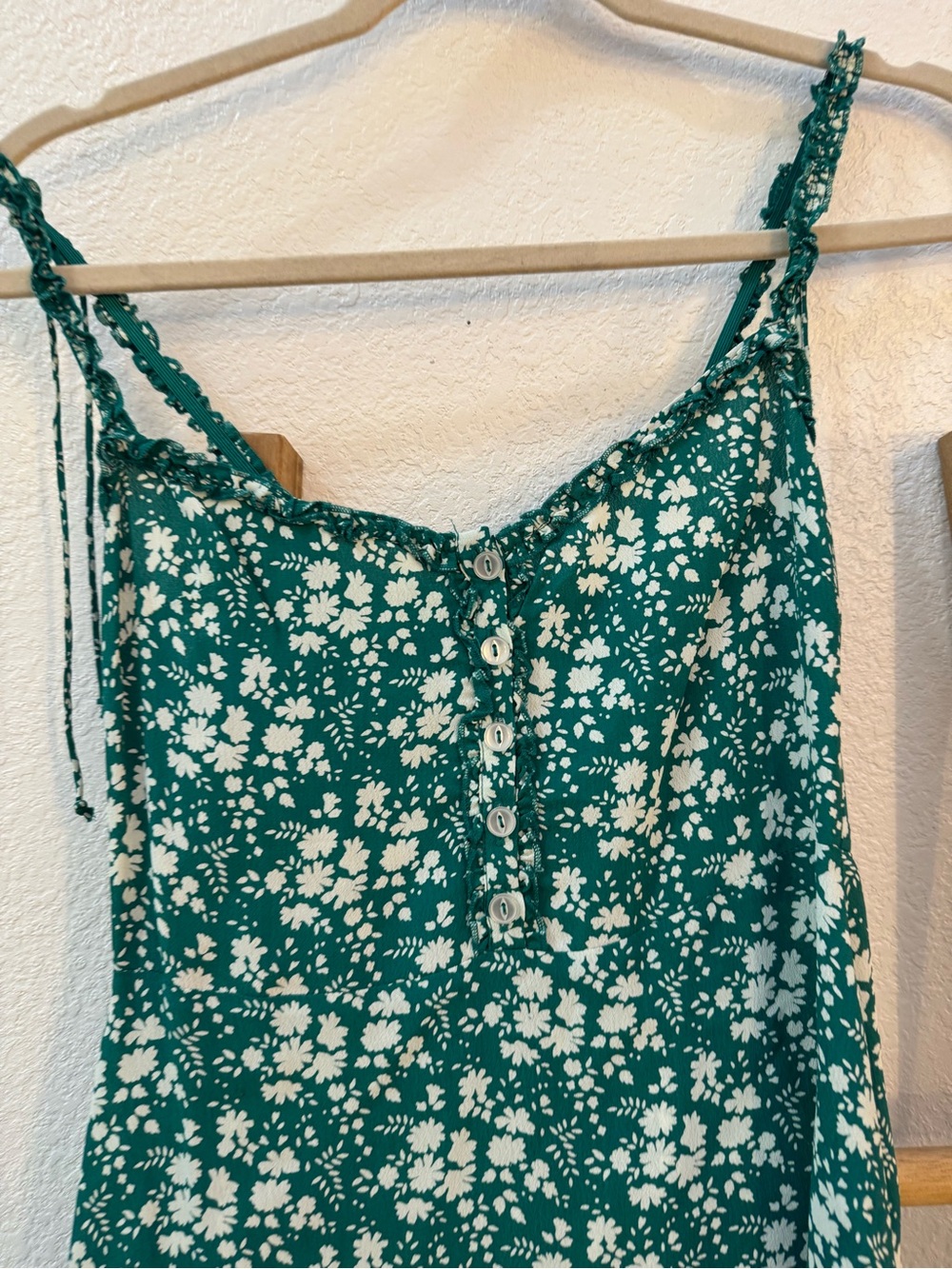 For Love and Lemons Zamira Green Floral Sundress with Sweetheart Neckline Ruffle - Picture 5 of 15